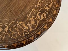 Italian neoclassical style inlaid walnut circular side drinks table - 2861457