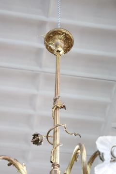 Italian of the Period Art Nouveau Gilded Bronze Chandelier 6 Bulbs - 3137676