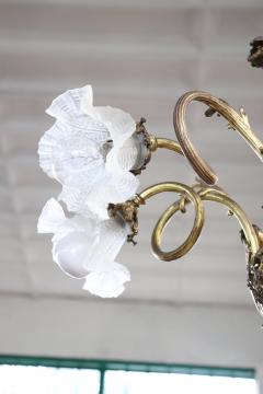 Italian of the Period Art Nouveau Gilded Bronze Chandelier 6 Bulbs - 3137680