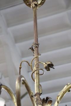 Italian of the Period Art Nouveau Gilded Bronze Chandelier 6 Bulbs - 3137683
