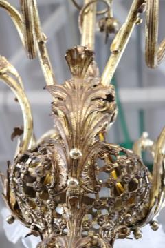 Italian of the Period Art Nouveau Gilded Bronze Chandelier 6 Bulbs - 3137684