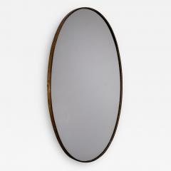 Italian oval brass mirror with beaded decoration - 2490012