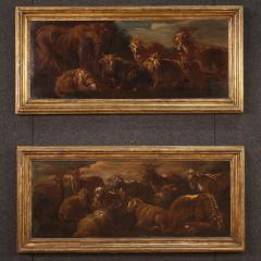 Italian painting from the 17th century landscape with grazing animals - 4149000