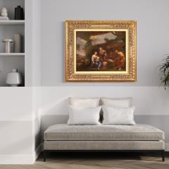 Italian painting landscape with family scene from the 18th century - 3988741