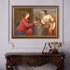 Italian painting of the 17th century Jesus and the Samaritan at the well  - 3983720