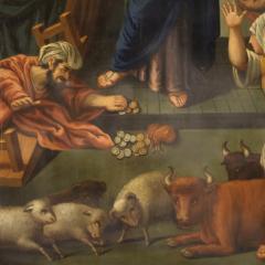 Italian painting oil on copper Expulsion of merchants from the temple - 4239047