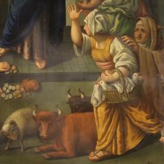 Italian painting oil on copper Expulsion of merchants from the temple - 4239048