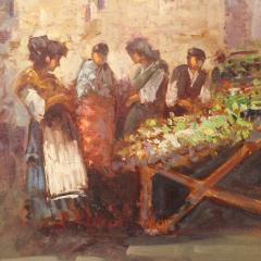 Italian painting popular scene with figures from 20th century - 4177631