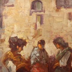 Italian painting popular scene with figures from 20th century - 4177637