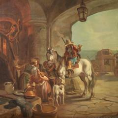Italian painting signed Mattia Traverso genre scene - 4138254