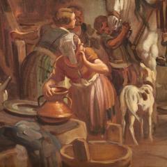 Italian painting signed Mattia Traverso genre scene - 4138256