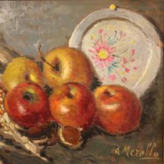 Italian painting still life signed A Merello from 20th century - 3927362