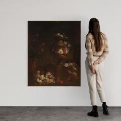 Italian painting still life with flowers from the 18th century - 3895686