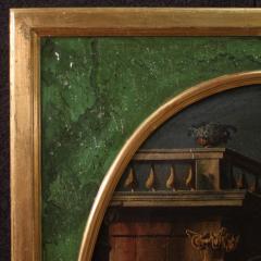 Italian painting view with architectures and characters from 18th century - 4146445