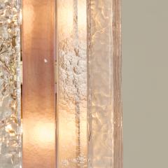 Italian pink and clear Murano glass and brass pendant - 4359916