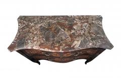 Italian rococo serpentine form 2 drawer inlaid chest with marble top - 2811457