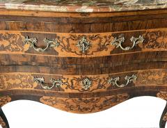 Italian rococo serpentine form 2 drawer inlaid chest with marble top - 2811462