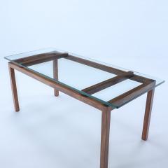 Italian rosewood glass top writing table C 1960  - 3236878