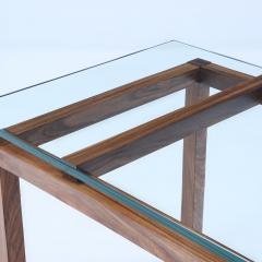 Italian rosewood glass top writing table C 1960  - 3236881