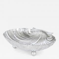 Italian scallop shell shaped pewter fruit bowl - 3292224
