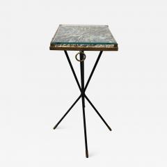 Italian side table bronze details supporting a blue Kyantine stone top - 1181534