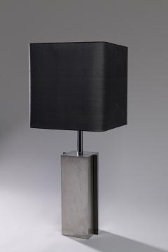 Italian table lamp in brushed steel and lucite 1970s - 3231421