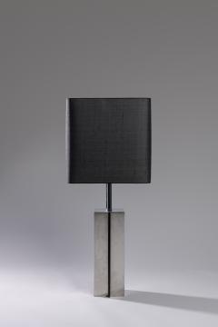Italian table lamp in brushed steel and lucite 1970s - 3231423