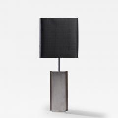 Italian table lamp in brushed steel and lucite 1970s - 3232113