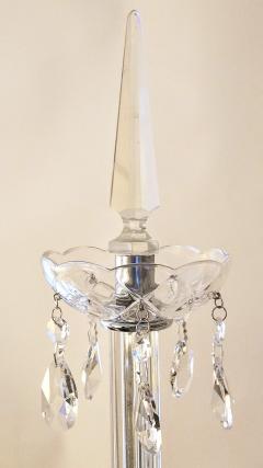 Italianate Lead Crystal Chandelier Floor Lamps Circa 1940 - 1162770