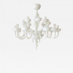 Italina Monumental Contemporary 18 Arms in White Murano Style Glass Chandelier - 4446128
