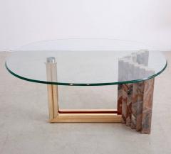 Italo Valenti Italian 1970s Marble and Brass Coffee Table Attributed to Italo Valenti - 547805