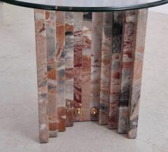 Italo Valenti Italian 1970s Marble and Brass Coffee Table Attributed to Italo Valenti - 547809