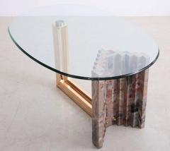 Italo Valenti Italian 1970s Marble and Brass Coffee Table Attributed to Italo Valenti - 547810