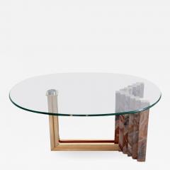 Italo Valenti Italian 1970s Marble and Brass Coffee Table Attributed to Italo Valenti - 549218