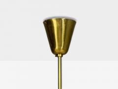 Itsu Oy Finnish Modern Chandelier Brass Opal Glass Finland 1950s - 4766520
