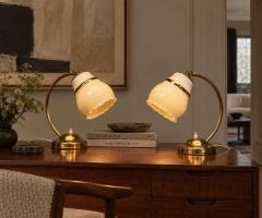 Itsu Oy Table Lamps Polished Brass Glass Finland 1950s - 4762030