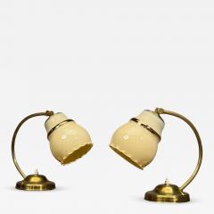 Itsu Oy Table Lamps Polished Brass Glass Finland 1950s - 4762158