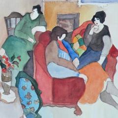 Itzchak Tarkay Impressionism Limited Edition Living Room Scene Itzchak Tarkay - 4525415