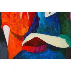 Itzchak Tarkay Israel 1935 2012 Two Sisters Oil on Canvas Painting - 1264611