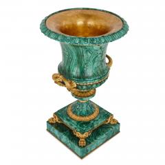 Ivan Ivanovich Galberg Two Russian malachite and gilt bronze urns designed by Galberg - 2500535