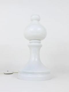 Ivan Jakes White Ivan Jakes Bishop Chess Lamp Made of White Glass Czechoslovakia 1970s - 4050311