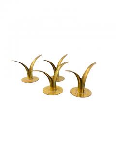 Ivar lenius Bj rk Ivar Alenius Bjork A set of Lily Candle Sticks Brass Ystad Metall 1939 - 3932755