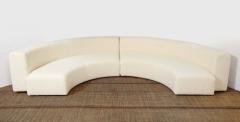 Ivory Boucle Curved 2 Piece Low Single Sofa or Two Small Sofas Italy 2022 - 2641843
