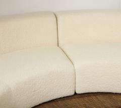 Ivory Boucle Curved 2 Piece Low Single Sofa or Two Small Sofas Italy 2022 - 2641844