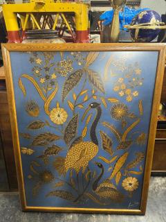 Iwan Tirta Large Iwan Tirta Pheasant and Floral Batik Artwork - 4398044