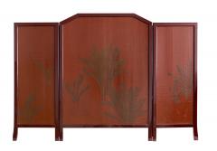 Izumi Atsuhiko Lacquer Folding Screen with Turkey and Wisteria T 4198  - 2637659