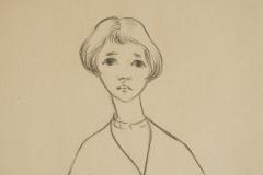 J A Van de Velde J A Van de Velde Jongedame Charcoal on Paper Belgium 1950s - 4468678