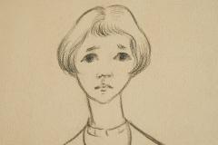 J A Van de Velde J A Van de Velde Jongedame Charcoal on Paper Belgium 1950s - 4468679