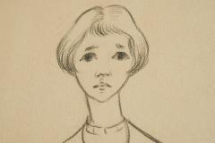 J A Van de Velde J A Van de Velde Jongedame Charcoal on Paper Belgium 1950s - 4677201