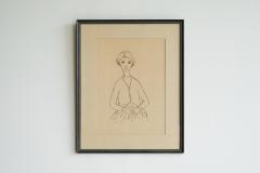 J A Van de Velde J A Van de Velde Jongedame Charcoal on Paper Belgium 1950s - 4677204
